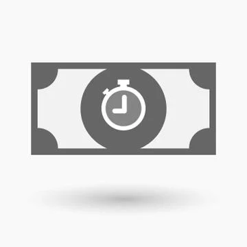 Isolated  bank note with a timer Illustrazione stock
