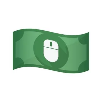 Isolated bank note with a wireless mouse イラスト素材