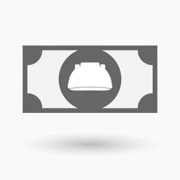 Isolated bank note with a work helmet Stock Illustration