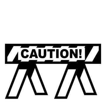Isolated Barier with caution text-vector illustration Stock Illustration