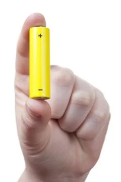 Isolated battery energy Stock Photos