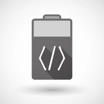 Isolated battery icon with a code sign Illustration