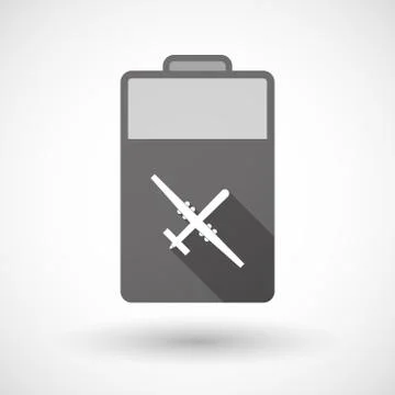 Isolated battery icon with a war drone Stock Illustration