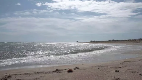 An isolated beach during a summer day Stock Footage 121041957