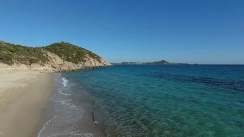 Isolated beach overhead view Stock Footage 128799674
