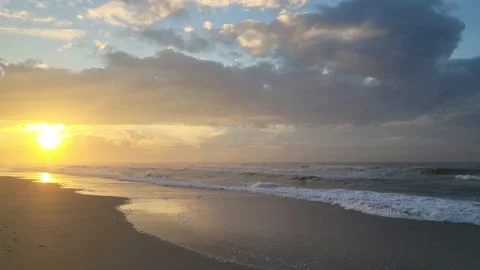 Isolated Beach Sunrise Stock Footage 200072951