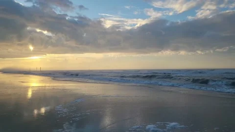 Isolated Beach Sunrise Video stock 200212819