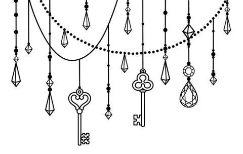 Isolated beads and crystals Illustrazione stock