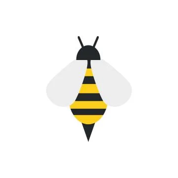 Isolated bee icon flat vector design Illustrazione stock