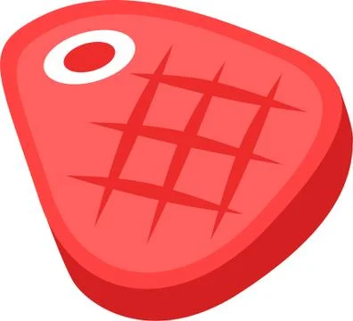 Isolated beef steak on white background. Fresh raw meet. Vector illustration. Stock Illustration