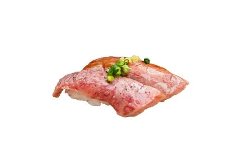 Isolated beef sushi. Stock-Fotos