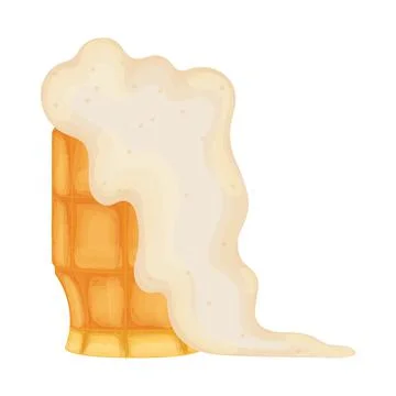 Isolated beer glass with foam Vector Stock Illustration