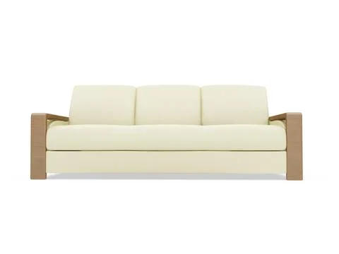 Isolated beige sofa over white background Stock Illustration