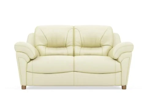 Isolated beige sofa over white background Stock Illustration