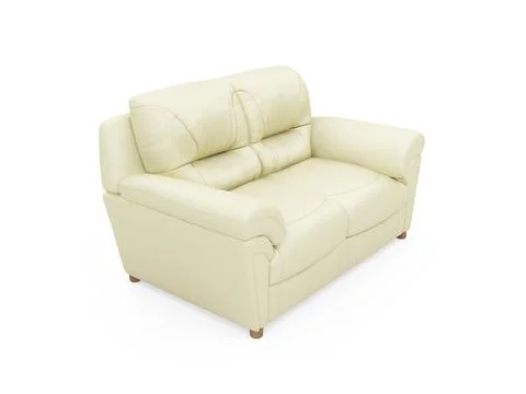 Isolated beige sofa over white background Stock-Illustration