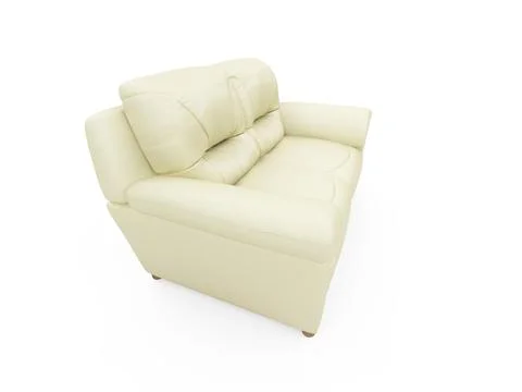 Isolated beige sofa over white background Stock-Illustration