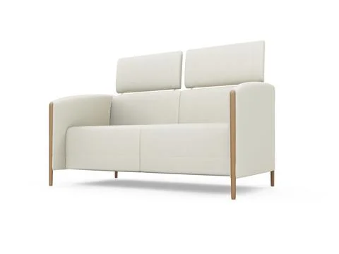 Isolated beige sofa over white background Stock-Illustration