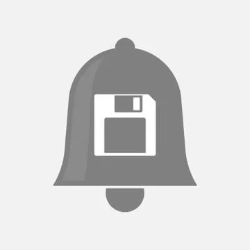 Isolated  bell with a floppy disk Stock Illustration