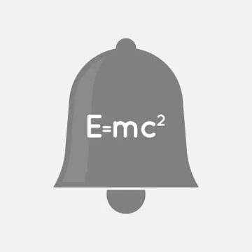 Isolated bell icon with the Theory of Relativity formula Stock Illustration