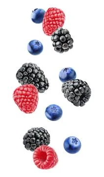 Isolated berries in the air Stock Photos