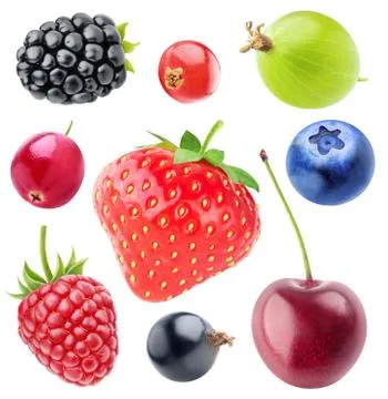 Isolated berries collection Stock Photos