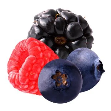 Isolated berries on white Stock Photos