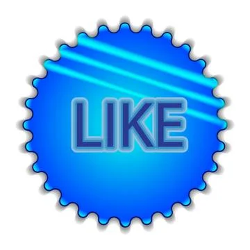 Isolated big blue button sticker with text Illustrazione stock