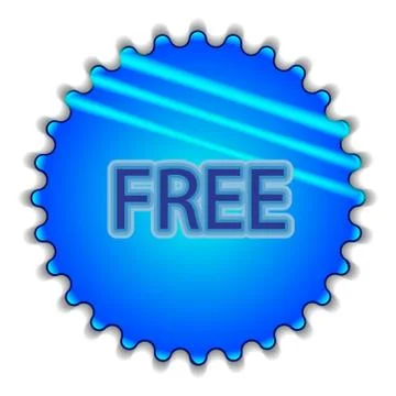 Isolated big blue button sticker with text Illustrazione stock