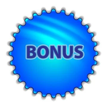 Isolated big blue button sticker with text Stock Illustration