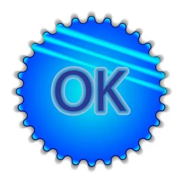 Isolated big blue button sticker with text 스톡 일러스트