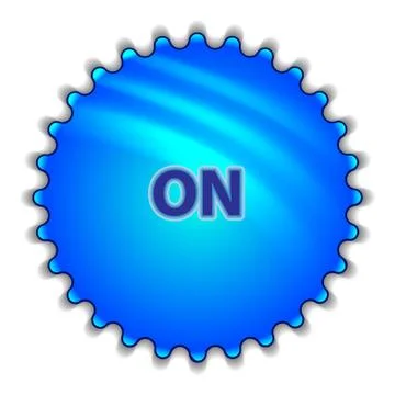 Isolated big blue button sticker with text Illustrazione stock