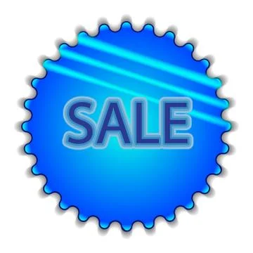 Isolated big blue button sticker with text 스톡 일러스트