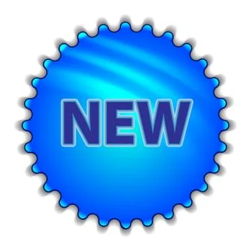 Isolated big blue button sticker with text Illustrazione stock