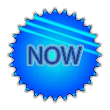 Isolated big blue button sticker with text Illustrazione stock