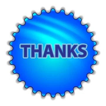Isolated big blue button sticker with text Illustrazione stock