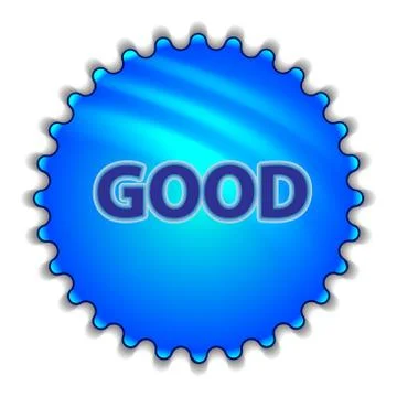 Isolated big blue button sticker with text Illustrazione stock