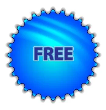 Isolated big blue button sticker with text Illustrazione stock