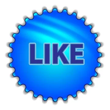 Isolated big blue button sticker with text Stock Illustration