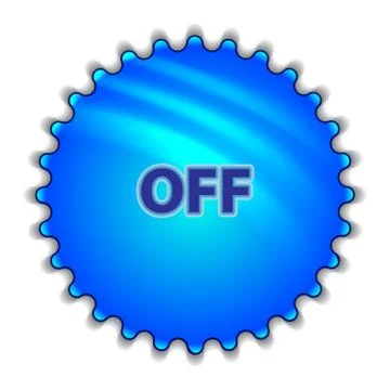 Isolated big blue button sticker with text Stock Photos