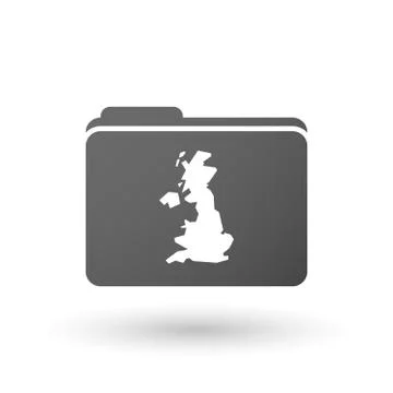 Isolated binder with  a map of the UK Stock Illustration