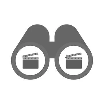 Isolated binoculars with a clapperboard Stock Illustration