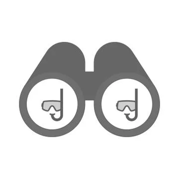 Isolated binoculars with a diving goggles Stock Illustration