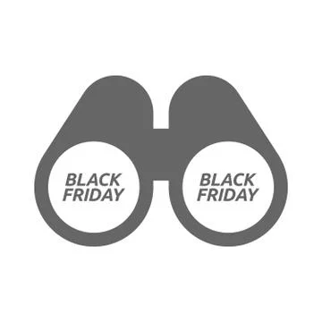 Isolated binoculars with    the text BLACK FRIDAY Stock Illustration