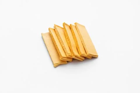 Isolated Bio Kitchen Dish Sponge, Cellulose Compressed Sponge on White Stock Photos
