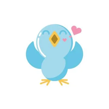 Isolated bird singing with hearts vector design 스톡 일러스트