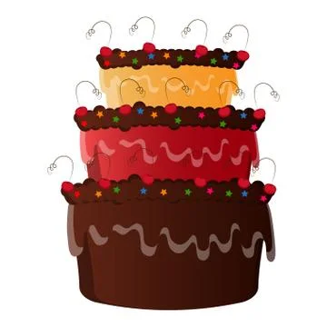 Isolated birthday cake Stock Illustration
