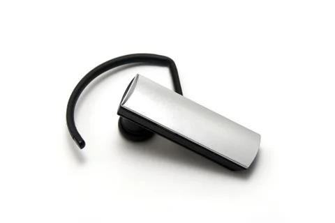 Isolated black and silver bluetooth headset Stock Photos