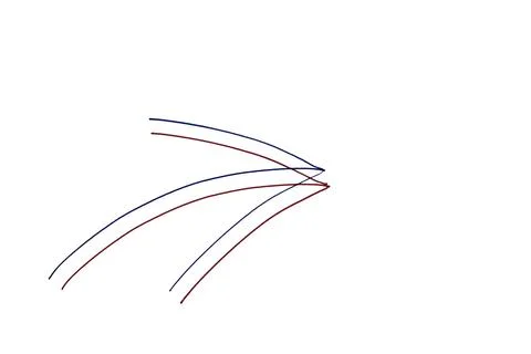 Isolated black arrows drawn by hand on a white background.. Stock Illustration