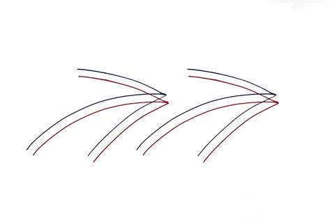 Isolated black arrows drawn by hand on a white background.. Stock Illustration