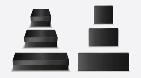 Isolated Black Box Mockup EPS Vector EPS Vector Stock Illustration